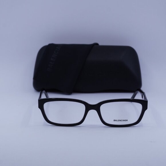 Balenciaga BB0065O 001 Rectangle Eyeglasses 55mm - Black - Picture 3 of 9